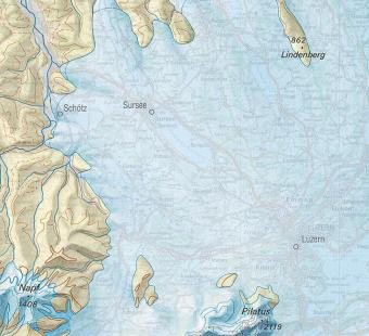 Maximale Verbreitung der Gletscher während der letzten Eiszeit (Würmeiszeit) vor etwa 20'000 Jahren
